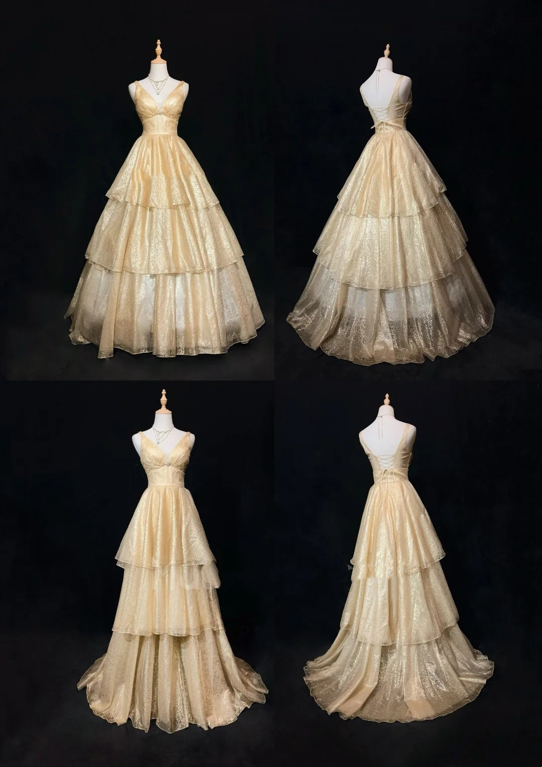 Vintage Abschlussballkleider Ästhetik 80er Jahre Retro Ballkleid Champagner Pailletten Bodenlang Abendgarderobe N2326