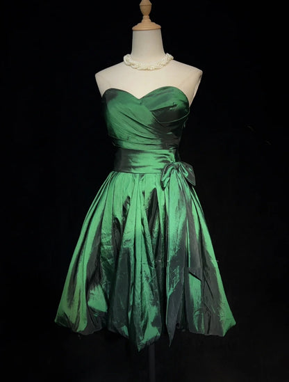Belles robes de bal bustier vert émeraude, idées pour femmes, courtes robes d'anniversaire, mini tenues de rentrée N3321