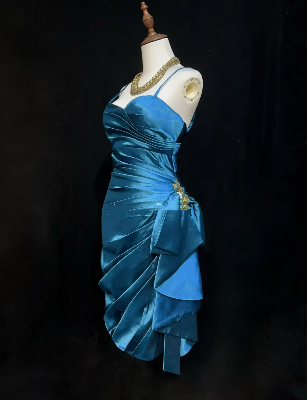 Vintage Sheath Spaghetti Strap Blue Satin Mini Short Y2K Ideas Senior Homecoming Dresses Hoco Gowns N3099