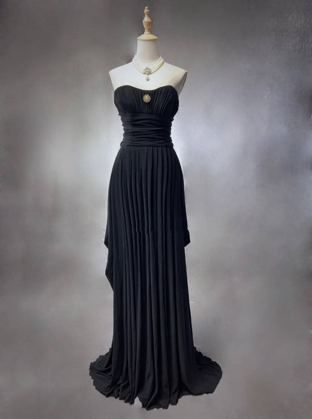Vintage Prom Dresses Inspo A line Sweetheart 90s Chiffon Black Tie Dress Chiffon For Women Formal Dress N3303