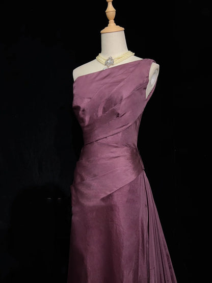 Belles Robes de Bal Sirène Violet Épaule Dénudée Longue Robe de Soirée Formelle N3664