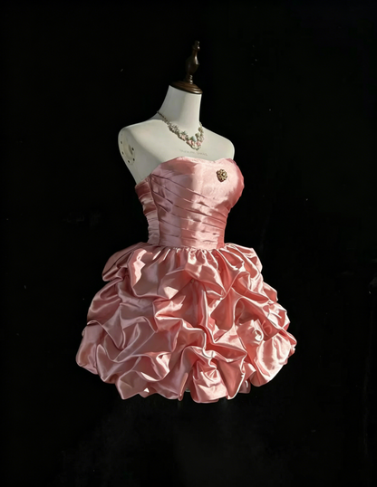 Belle Robe de Bal Cœur Rose Fard à Joues Courte Mini Robe de Fête Robe de Cocktail Robes de Rentrée N3816