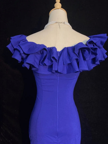 Robes courtes d'anniversaire et de rentrée à coupe fourreau modeste et épaules dénudées pour femmes N3252