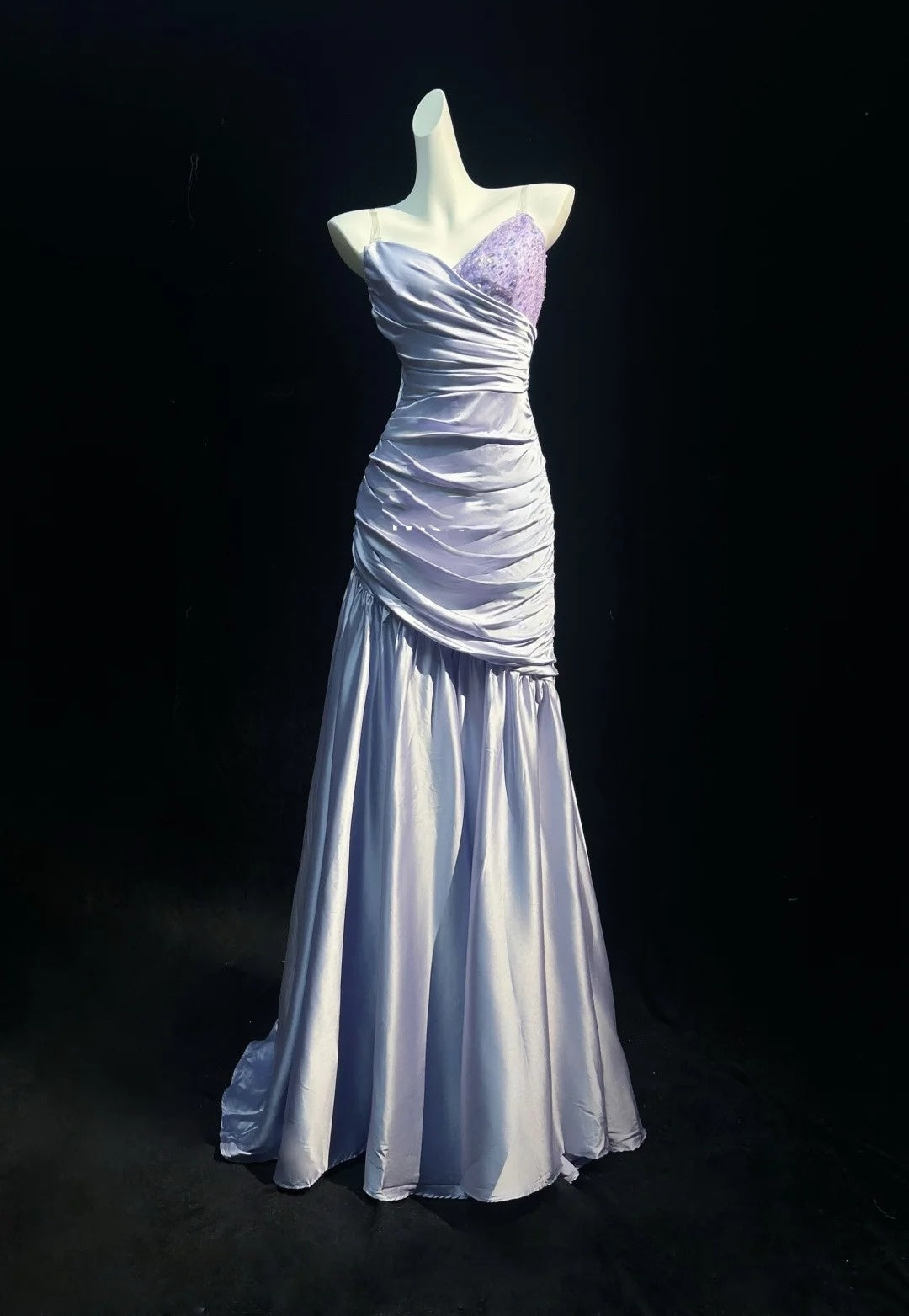 Vintage Prom Dresses 1960s Mermaid Sweetheart Lilac Satin With Beads Sleeveless Prom Dresses Evening Formal Outfits RB5125