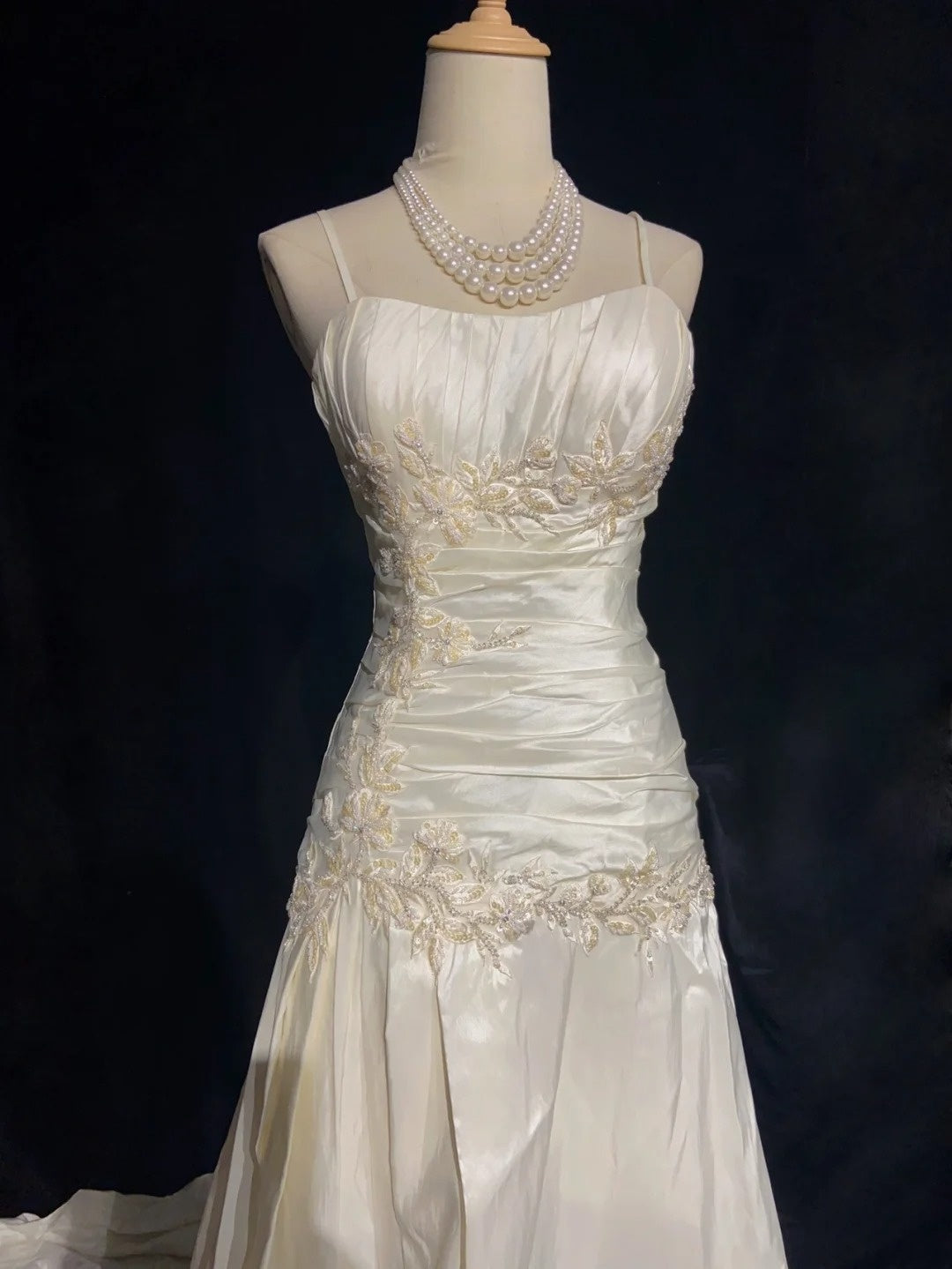 Unique Wedding Dresses Mermaid Spaghetti Strap Ivory With Ruffled Lace Long Bridal Gown N3624
