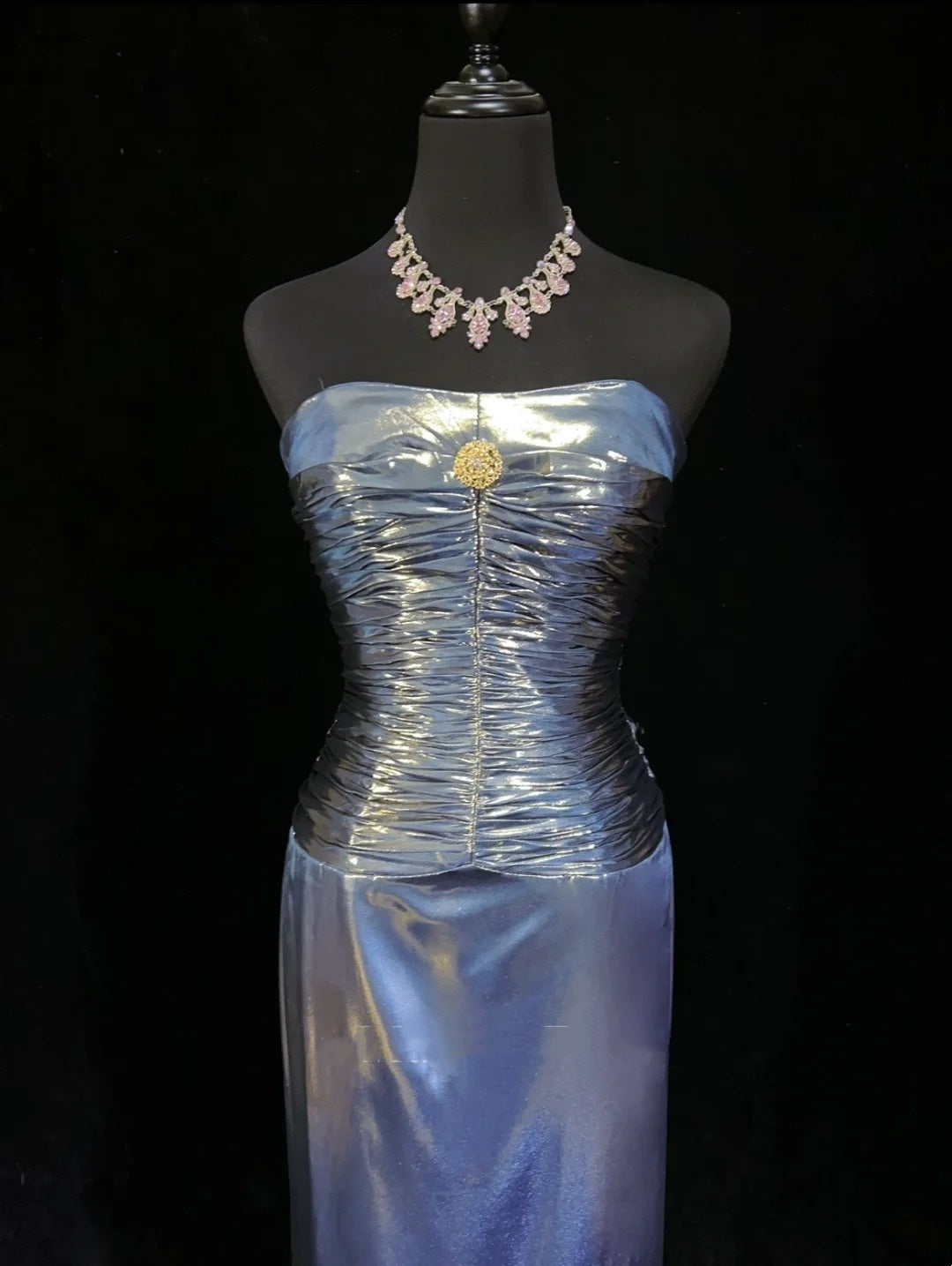 Vintage-Ballkleid Ästhetik A-Linie Marineblau mit Perlen Lange Abendkleid N3025