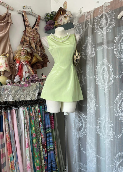 Vintage A line Green 9th Grade Short Senior Inspo Birthday 16th Party Outfits Homecoming Dresses RB3950