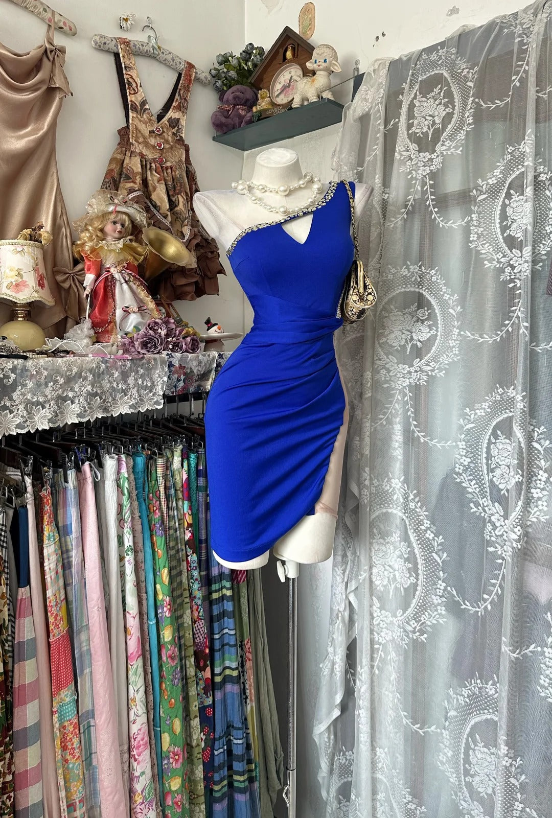 Vintage Sheath One Shoulder Royal Blue Mini Short Cocktail Homecoming Dresses Ideas Hoco Outfits RB5281