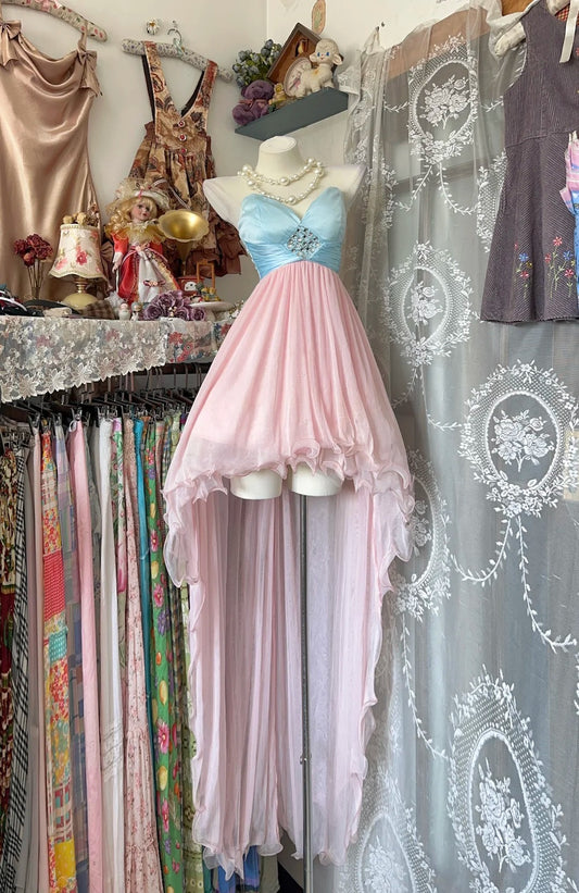 Classy Prom Dresses High Low Sweetheart Pink Chiffon Long Formal Evening Outfits N3727