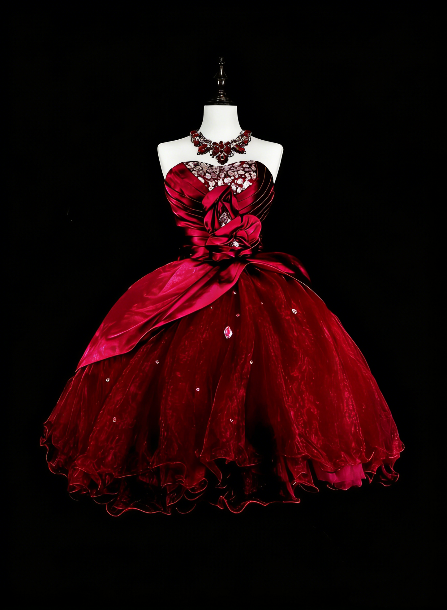 Einzigartiges Ballkleid, trägerlos, burgunderfarbener Tüll, kurzes Mini-Heimkehrkleid, Hoco Kleider N3068