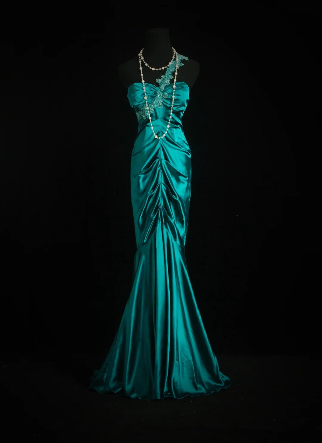 Aesthetic Outfits Prom Dresses Mermaid One Shoulder Green With Lace Evening Gown Long Formal Dress RB3262