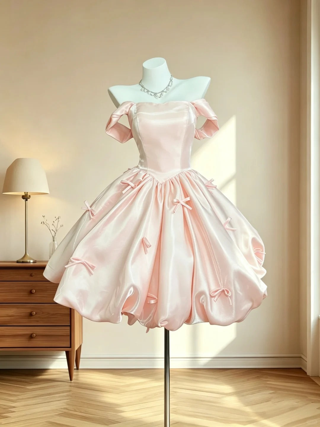 Hübsche Outfit-Ideen für Teenager-Mädchen schulterfrei, kurze rosa Ballkleider, Geburtstagsoutfits, Heimkehrkleider RB3061