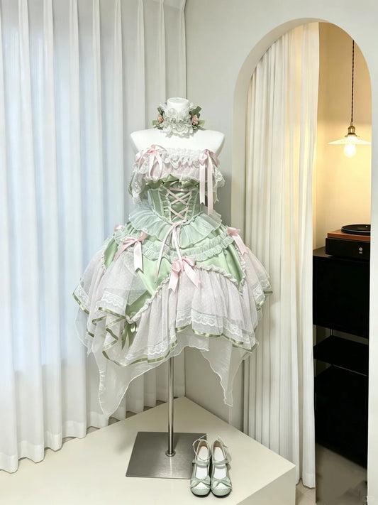 Sweet Ball Gown Strapless Green For Teens Girls Short Mini Senior Inspo Birthday Outfits Homecoming Dresses RB3970