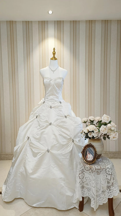 Vintage Wedding Dresses Ball Gown Sweetheart With Beading Summer Long Wedding Dress N4209