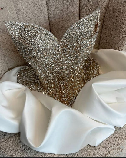 Robe de bal scintillante en cœur blanc robes de bal courtes pour lycée 8e année robe de retour à la maison RB3378