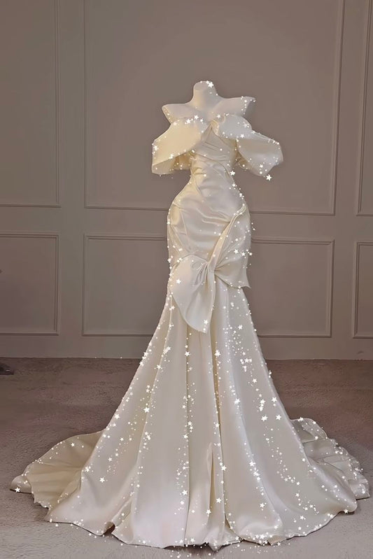 Cute Mermaid Off The Shoulder Long Prom Dresses Party Dress Birthday Outfits Graduation Dress AB1054