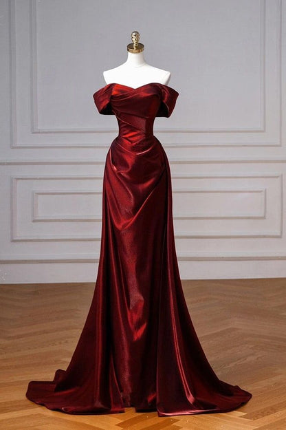 Marineblaues Ballkleid, schulterfreies Abendkleid mit abnehmbarer Schleppe, Modell N1853