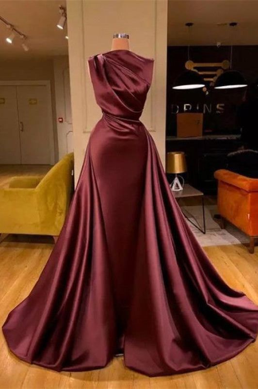 Robe de soirée longue sirène bordeaux N1860