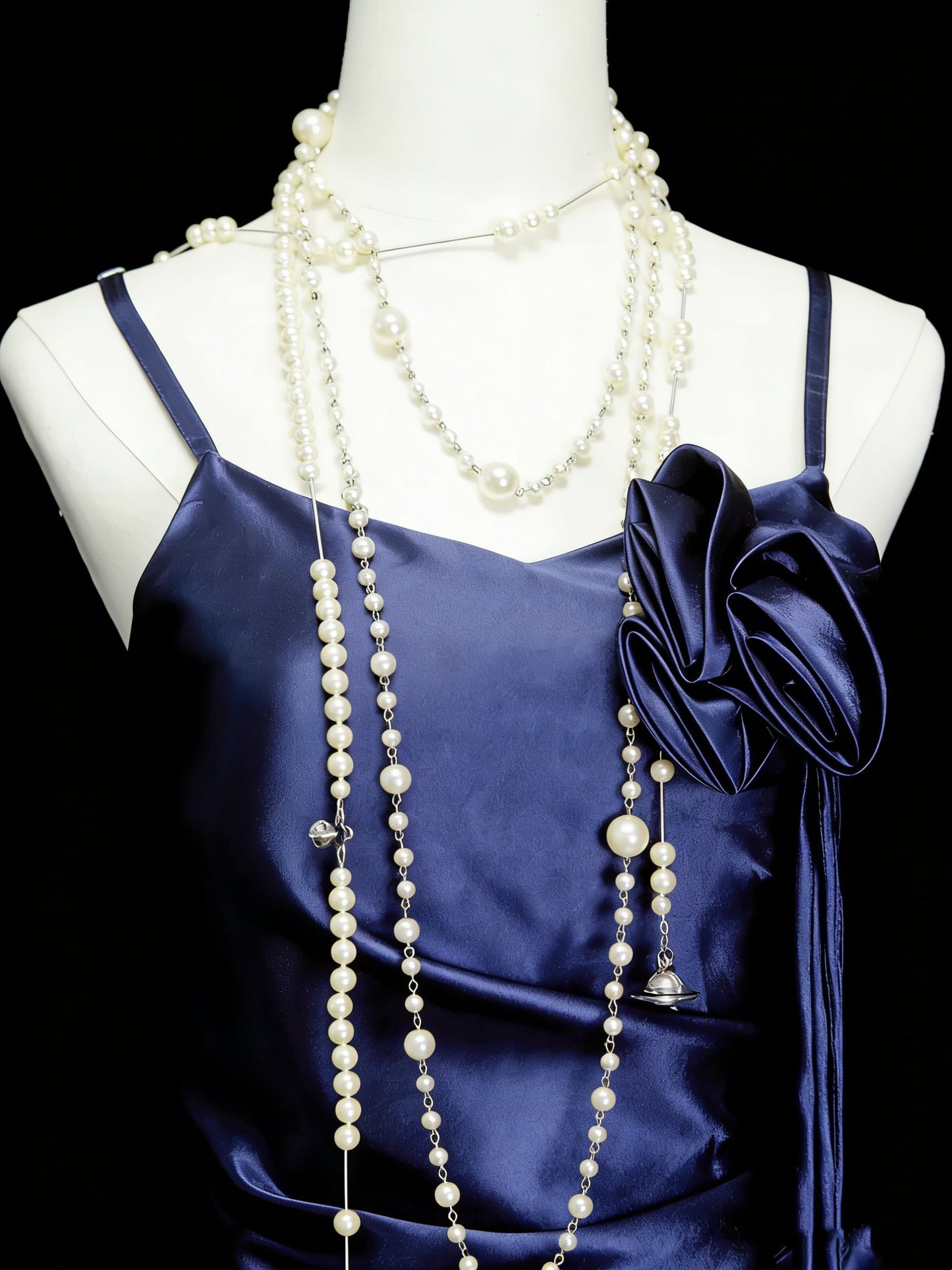 Vintage-Abendkleid im A-Linien-Stil mit Spaghettiträgern, 80er/70er Jahre, Marineblau, für Teenager, College, formelle Anlässe, Abschlussball, N1143