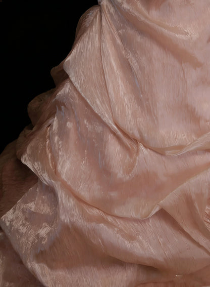 Cute Ball Gown Strapless Blush Pink With Ruffles Long Party Gowns Prom Dresses N2127