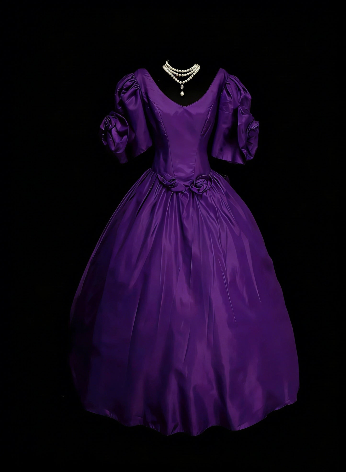 Vintage Ballkleider Ästhetik 1950er Jahre Retro Abendkleid Lila Midi Länge Satin Partykleid N2129