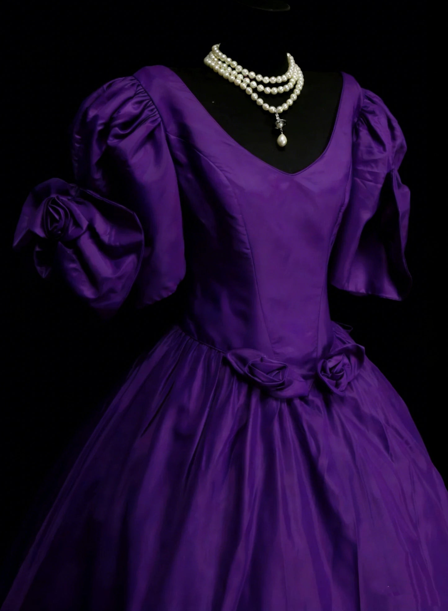 Vintage Ballkleider Ästhetik 1950er Jahre Retro Abendkleid Lila Midi Länge Satin Partykleid N2129