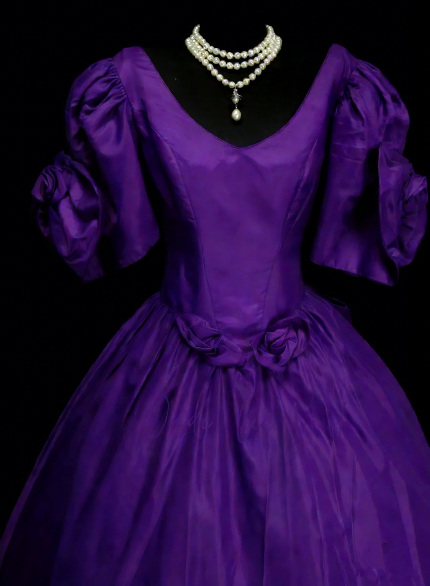 Vintage Ballkleider Ästhetik 1950er Jahre Retro Abendkleid Lila Midi Länge Satin Partykleid N2129