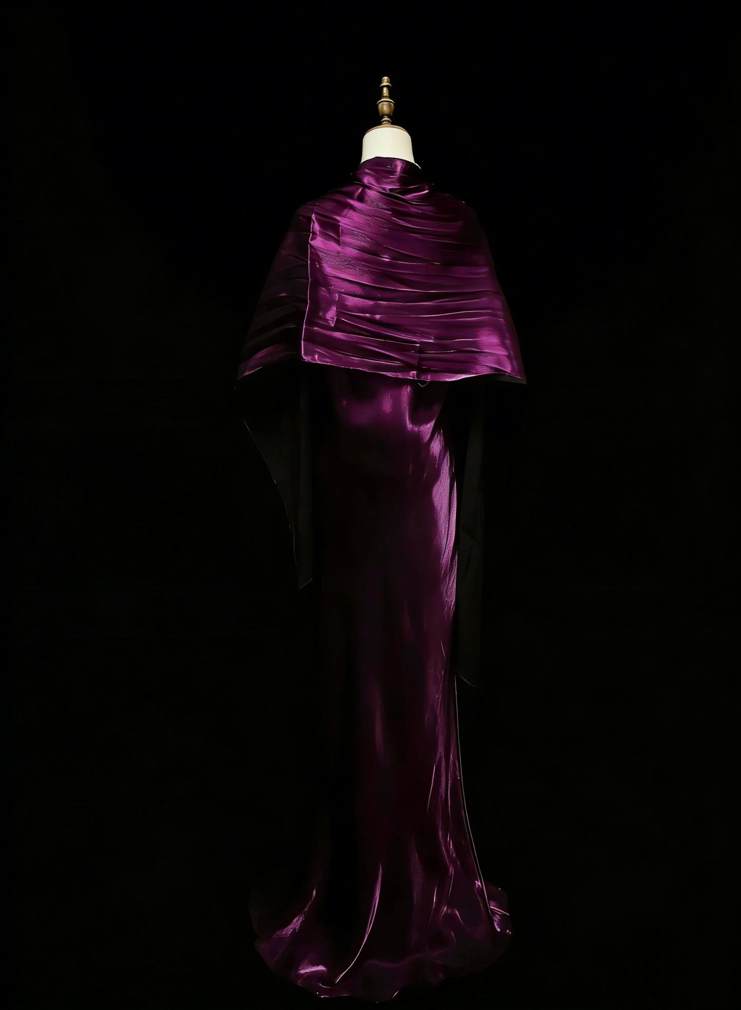 Robes de bal vintage esthétiques Années 60 Rétro Sirène Bretelles fines Robe de soirée longue violette N2130
