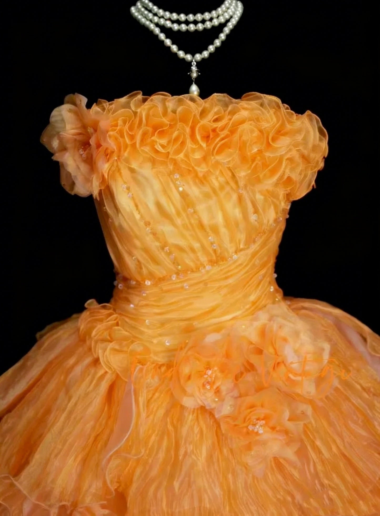 Vintage Ballkleid, trägerlos, aus Organza und Tüll mit Rüschen und Perlenbesatz, Sweet 16 Kleider, Quinceañera Kleid, lang, Vestidos De Fiesta N1458