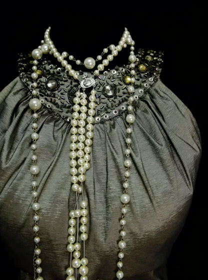Vintage-Abendkleider, ästhetisch, Meerjungfrauenstil, hoher Kragen, olivgrün, lang, inspirierend, formelle Partykleider N1827