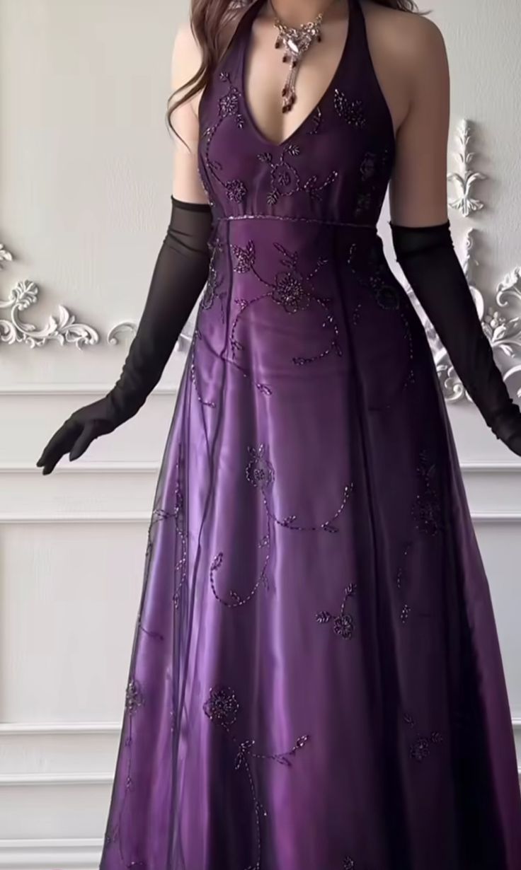 Robe de soirée Vintage des années 80 en satin lilas coupe trapèze et dos nu avec perles, Robe de bal pour 18ème anniversaire N2771