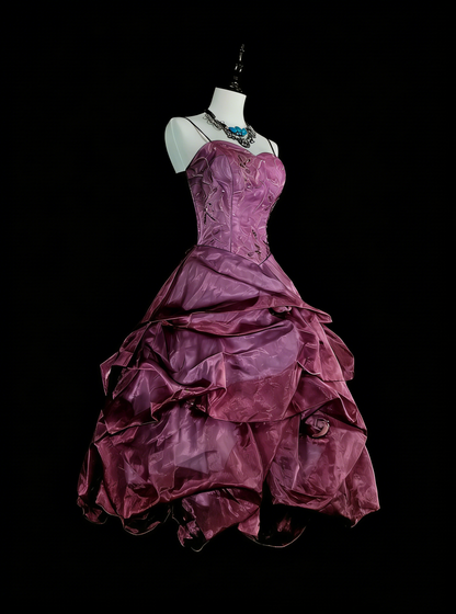 Einzigartiges Ballkleid Spaghetti-Träger Lila Inspo Vintage Fashion 2000er Hoco Kurze Inspo Homecoming Kleider N2018