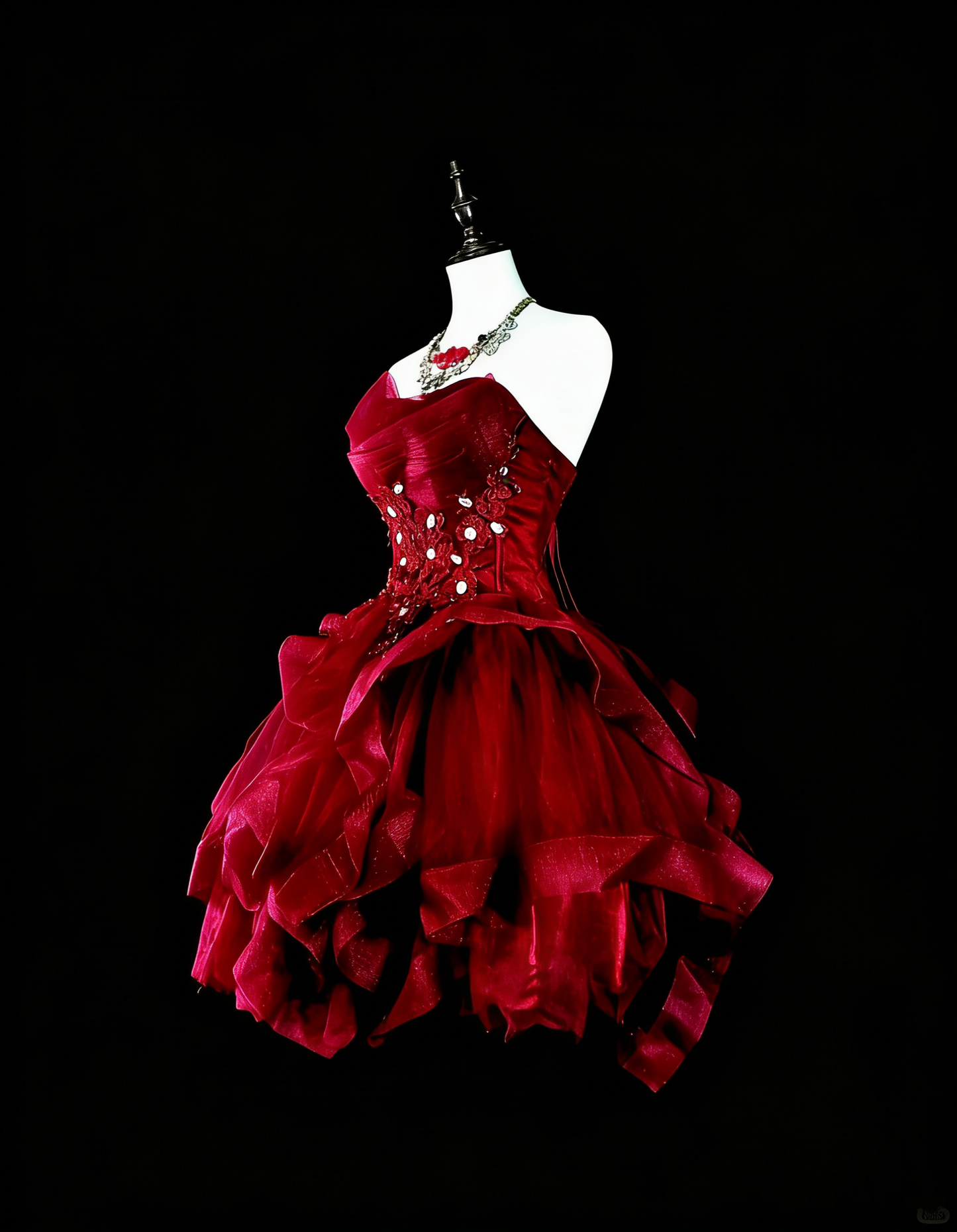 Robe de bal vintage bustier bordeaux courte, inspiration années 2000, robes de bal de promo, inspiration robes de soirée N1610