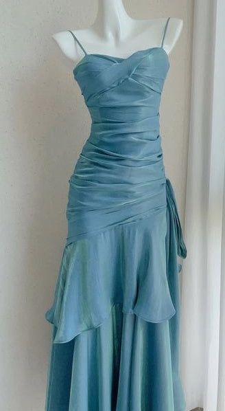Fashion Burgundy Ruffle Long Prom Dresses Spaghetti Straps Dance Dress AB1613