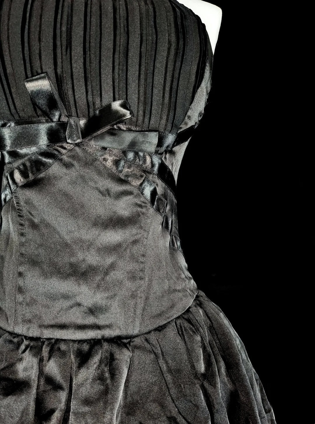 Robe de soirée bustier noire courte mini robe de bal en satin pour le retour au lycée N2159