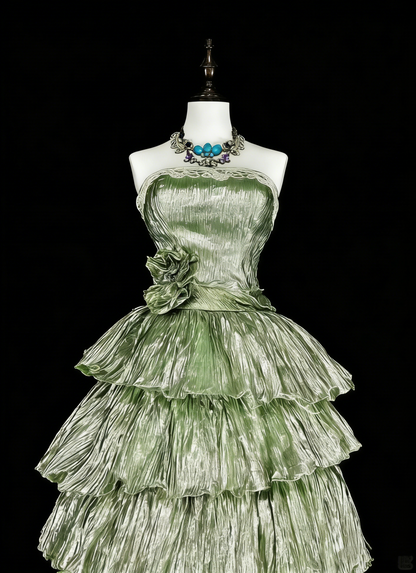 Robe de bal bustier verte courte pour le retour au lycée Robes de cocktail Hoco N3074