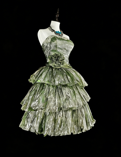 Robe de bal bustier verte courte pour le retour au lycée Robes de cocktail Hoco N3074