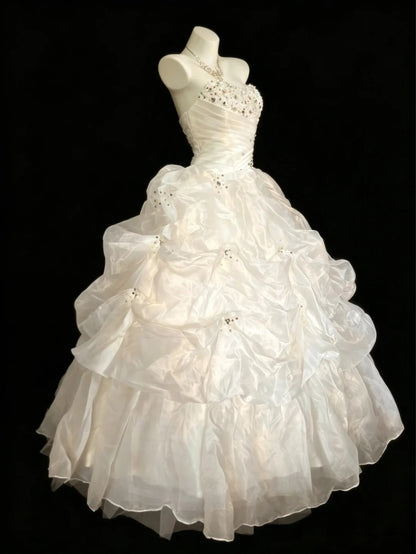 Fairy Quince Dress Ball Gown Sweetheart White Tiered Sweet 16 Quinceanera Dresses 15 Vestidos De Fiesta N4484