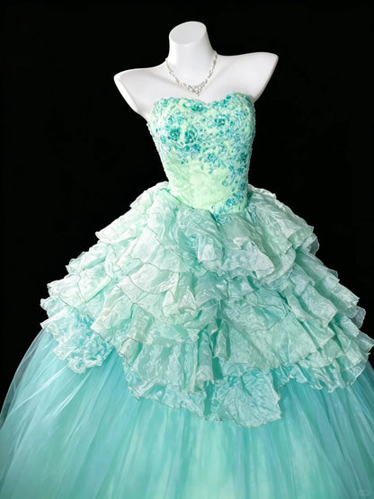 Fairy Quince Dress Ball Gown Sweethart Blue Tiered Sweet 16 Quinceanera Dresses 15 Vestidos De Fiesta N4473