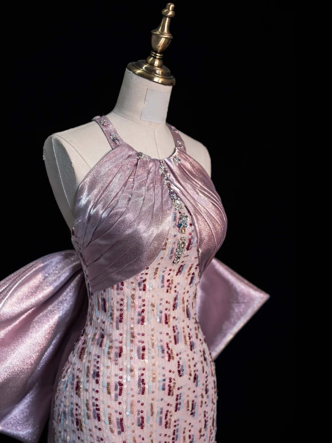 Atemberaubendes Meerjungfrauen-Abendkleid mit Pailletten in Rosa – Inspiration für Prinzessinnen-Abschlussballkleider N1077