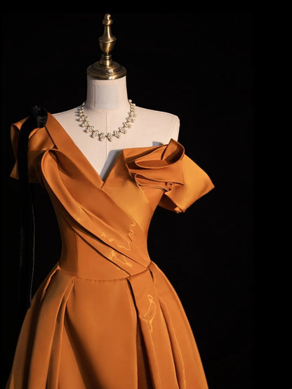 Elegantes Ballkleid, schulterfrei, Satin, ärmellos, für den Abschlussball, langes formelles Kleid für die High School, N1267