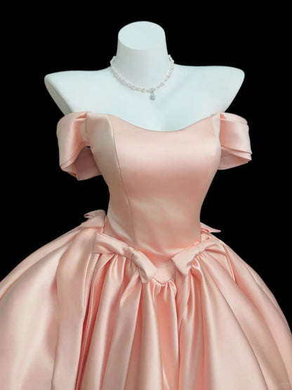 Elegantes Ballkleid schulterfrei, Inspo-Ideen, Abiballkleider, kurze, rosafarbene Cocktailkleider, Homecoming-Kleider N4540