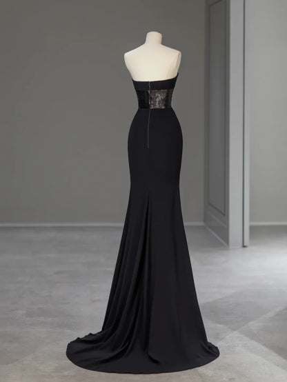 Beautiful Mermaid Sweetheart Black Tie Dress Long Prom Dresses Inspo Formal Outfits RB3993