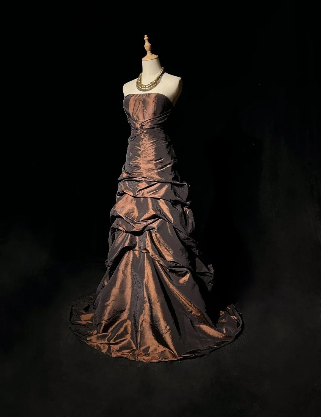 Vintage Prom Dresses Ästhetik 1950er Retro Ballkleid Trägerloses Schokoladenfarbenes Langes Abendkleid N2322