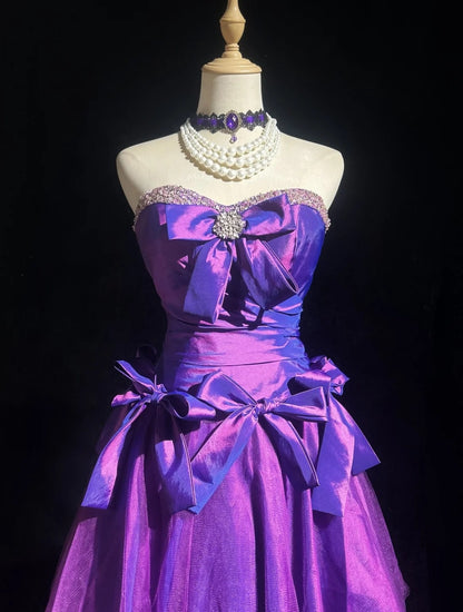 Cute Ball Gown Sweetheart Purple Tulle Short Party Dress Cocktail Gown Homecoming Dresses N3890