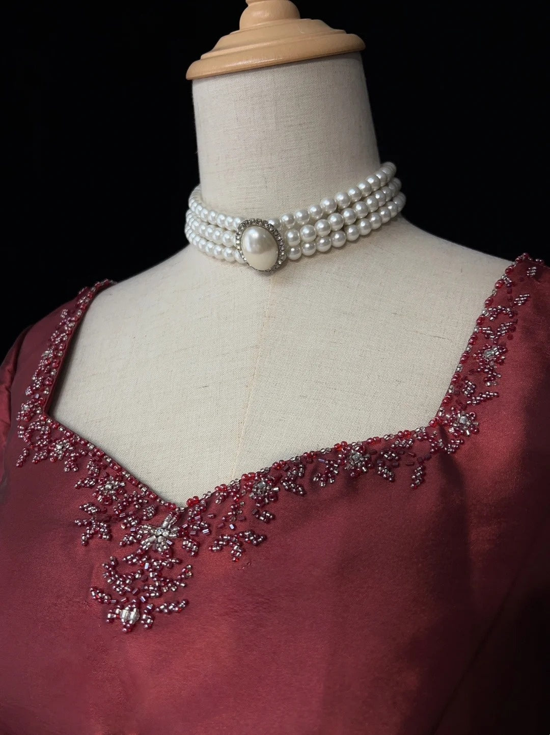 Vintage 90er Abschlussballkleider A-Linie Sweetheart Burgunderrot mit Perlenstickerei Langes Abschlussballkleid N3006