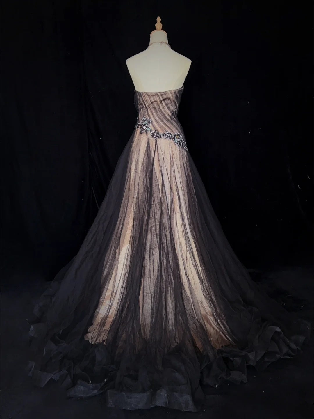 Vintage Prom Dresses Inspo Mermaid Sweetheart 90s Tulle Black Tie Dress With Lace For Women Formal Gowns N3305
