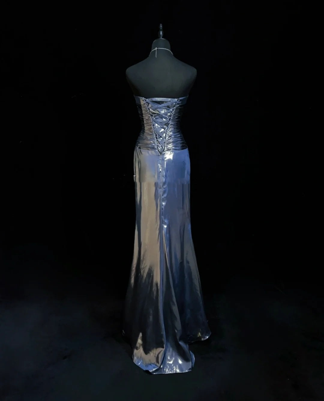 Vintage-Ballkleid Ästhetik A-Linie Marineblau mit Perlen Lange Abendkleid N3025