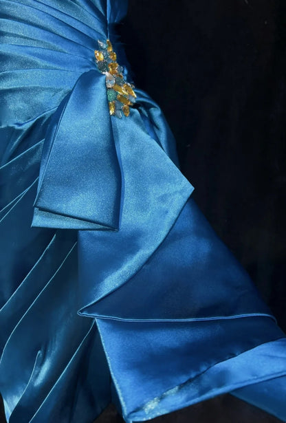Vintage Sheath Spaghetti Strap Blue Satin Mini Short Y2K Ideas Senior Homecoming Dresses Hoco Gowns N3099