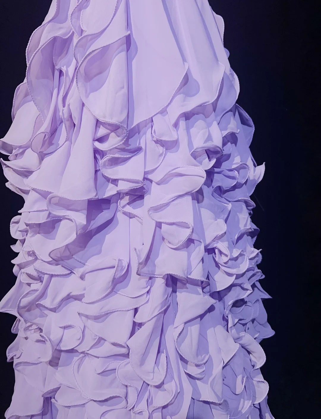 Vintage Prom Dresses A line Off The Shoulder Lilac Layers With Ruffles Short Sleeves Long Formal Dress N2511